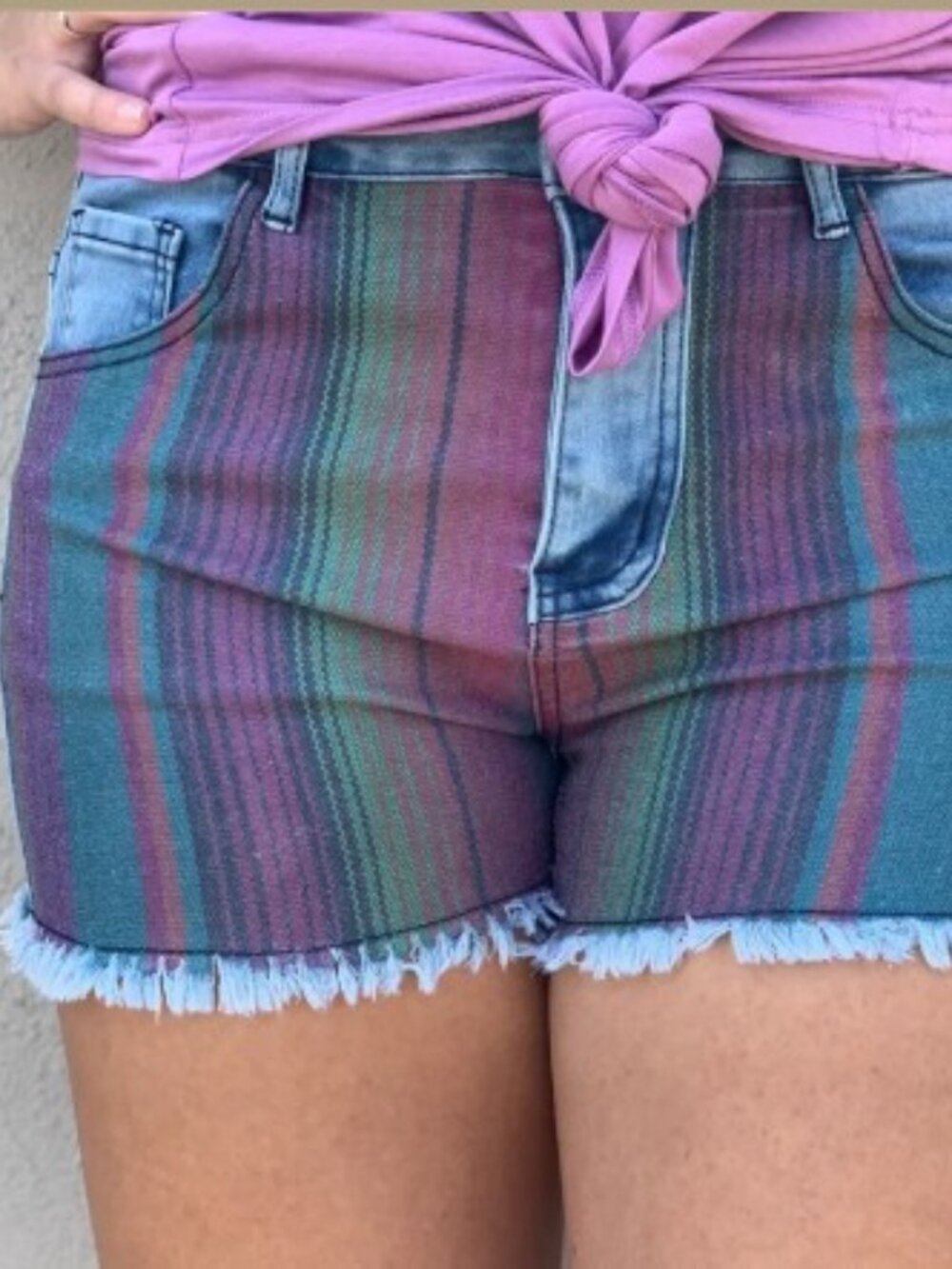 Crazy Train (2Fly) Serape Denim Shorts XXXL 3X  NWT